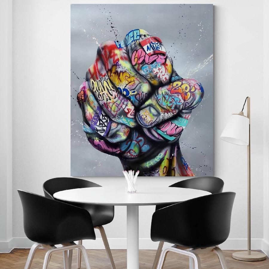 Картина HolstPrint Кулак на холсте 50х70 см (RK0109)