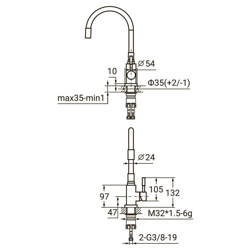 Смеситель для кухни Aquatica гусак силиконовый SS (KT-4B570P) - фото 2