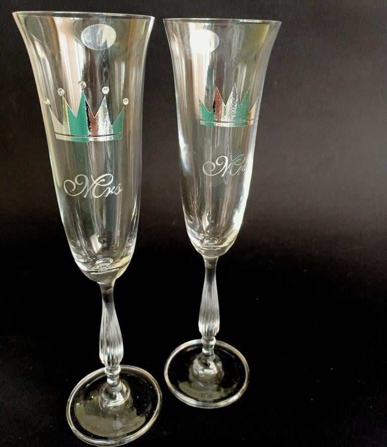 Бокалы свадебные Bohemia Sandy Vip Crown 190 мл 2 шт. Silver (4102)