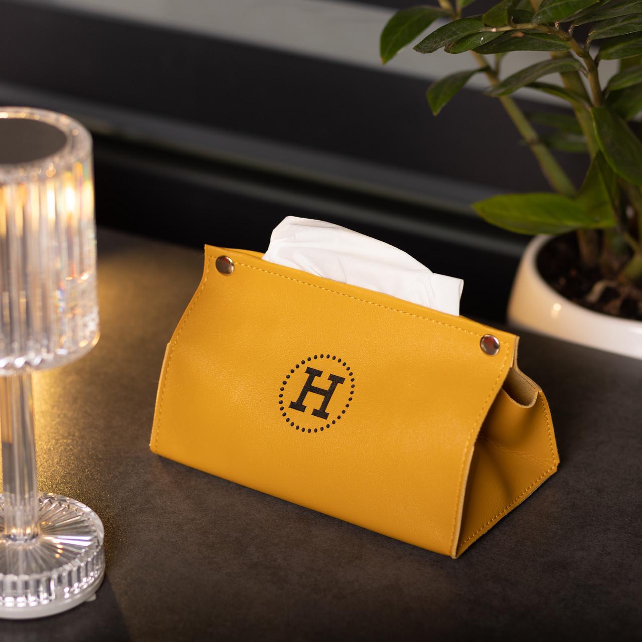 Салфетница из экокожи HP-3-213Y 20х7,5х11,5 см Желтый (A-033513) - фото 5