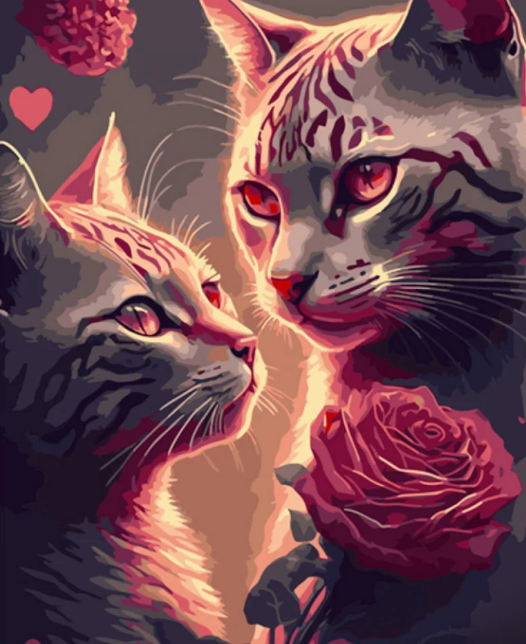 Картина по номерам Strateg Загадочные кошки 40x50 см (GS899)