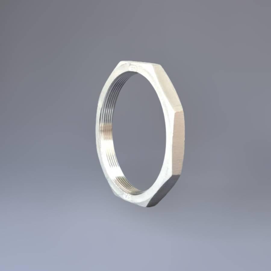 Контргайка нержавіюча різьбова Ду100 4" восьмигранна н/ж сталь AISI304 DIN 431 BSPP Class 150