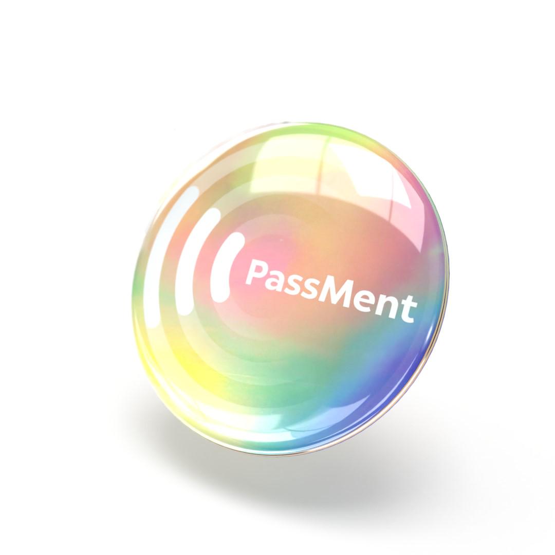 Наліпка безконтактна PassMent з NFC чіпом електронна цифрова на телефон Райдужний