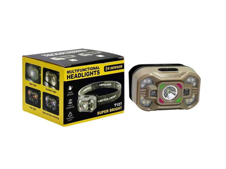 Ліхтар налобний Bailong T127 COB LED Type-C сенсорний/водонепроникний (ML-04599)