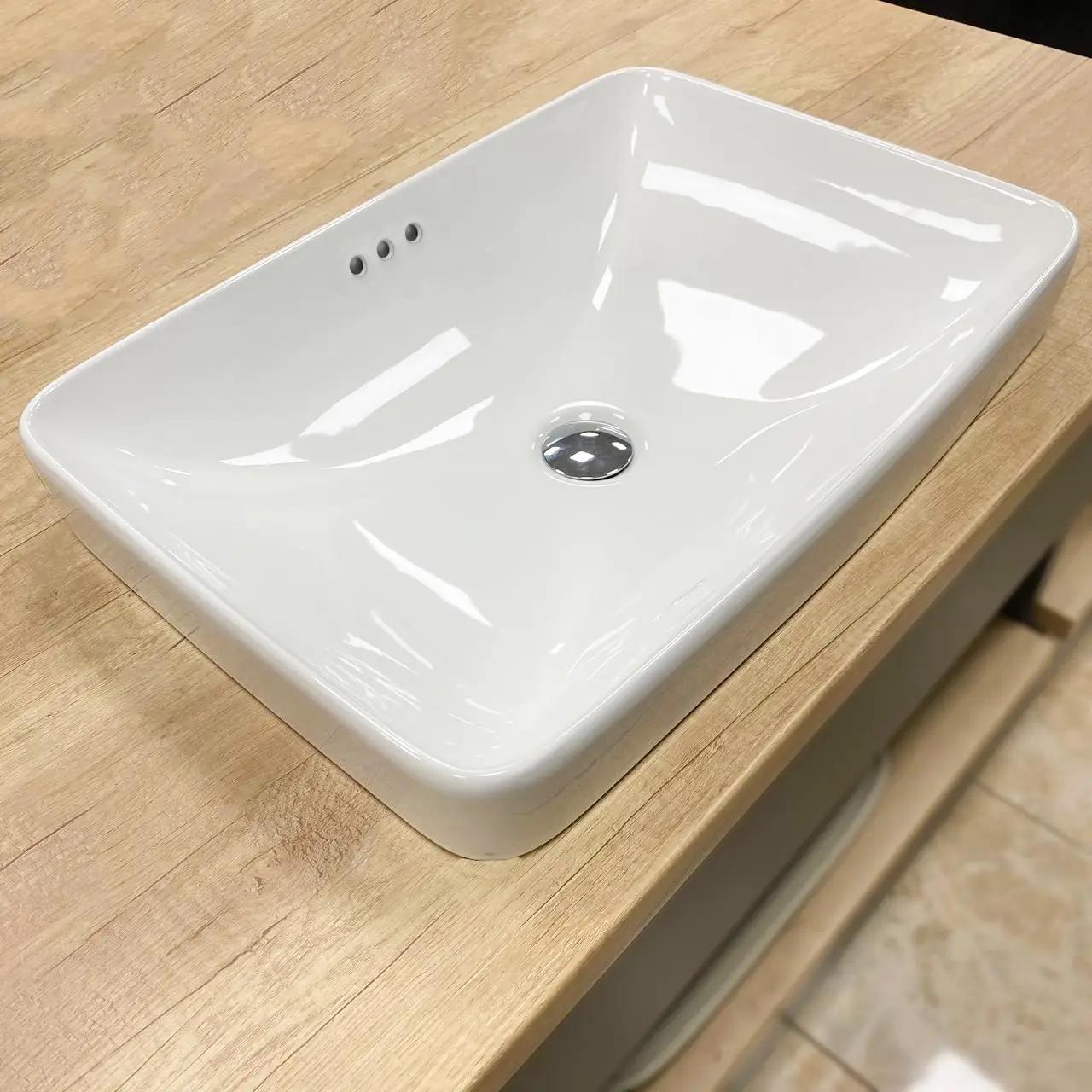 Раковина врезная VBI Bitetto прямоугольная 585x420 мм Белый (RM-VBI-018016) - фото 2