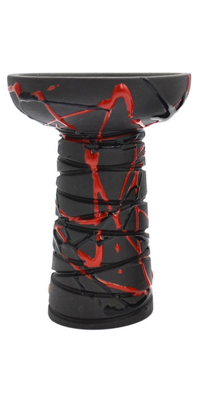 Чаша для кальяна Gusto Bowls Classic Phunnel Glaze Black/Red (18072023-13)