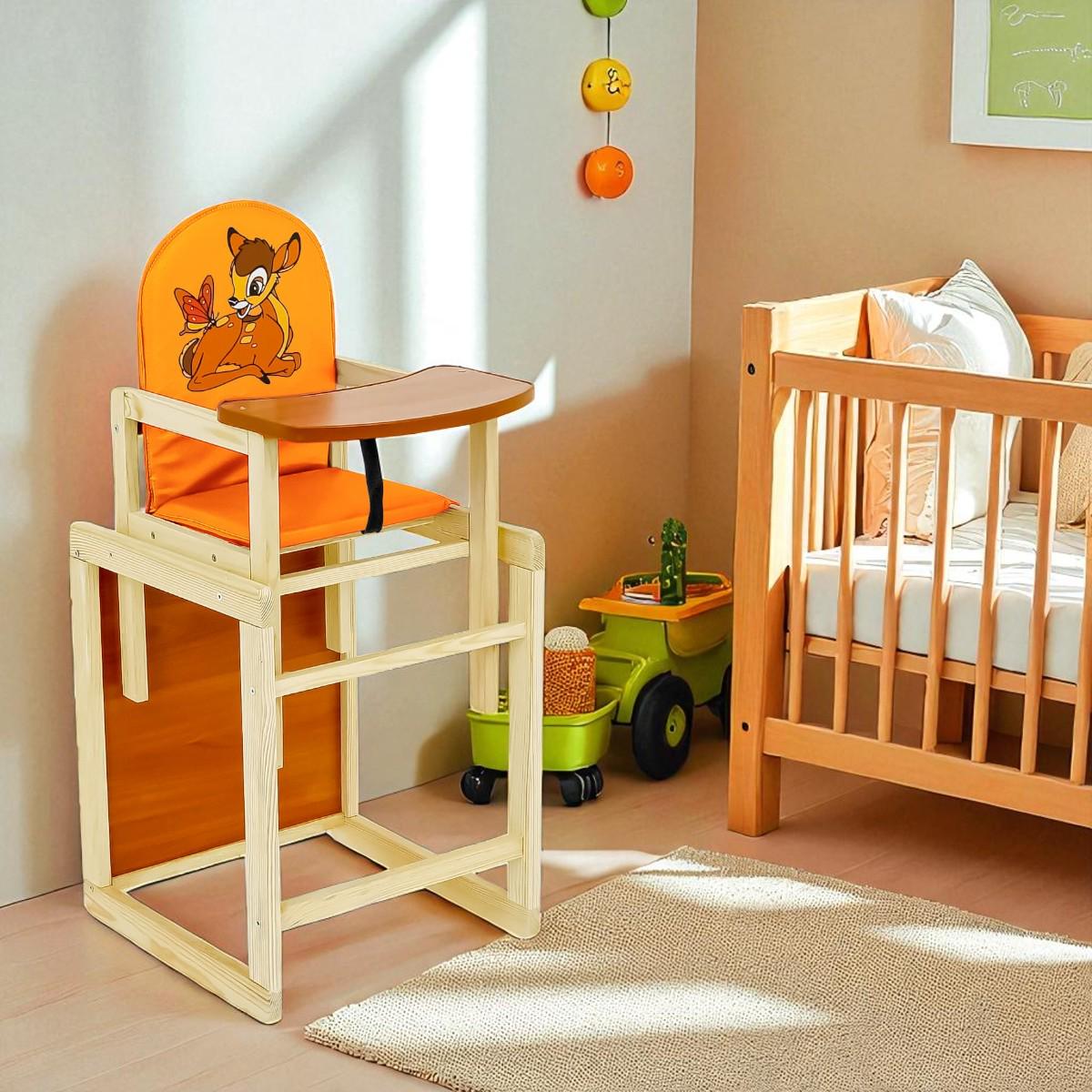 Стульчик для кормления Мася Оленeнок Бемби Оранжевый (№2035) - фото 2 Стульчик для кормления Мася Оленeнок Бемби Оранжевый (№2035) - фото 2