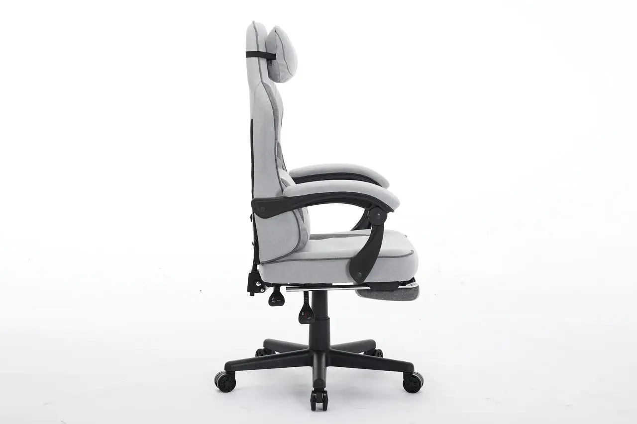 Крісло ігрове комп'ютерне Deus ED09 текстиль з підставкою для ніг Сірий (2979) - фото 4 Крісло ігрове комп'ютерне Deus ED09 текстиль з підставкою для ніг Сірий (2979) - фото 4