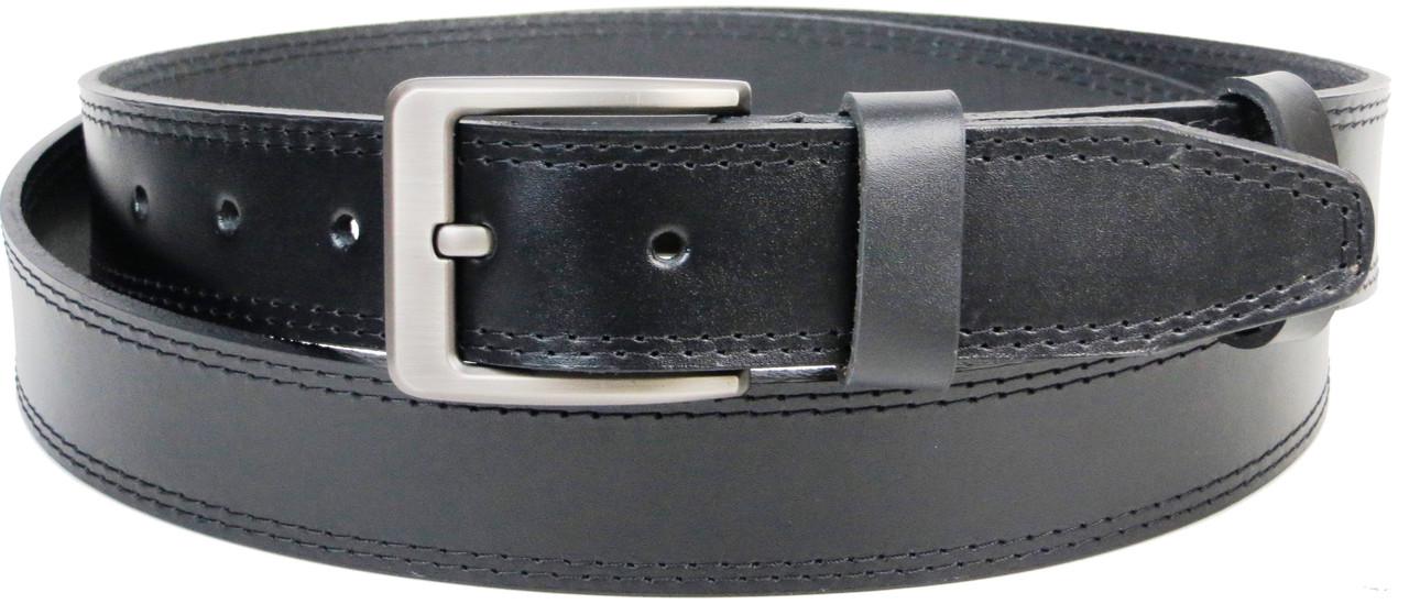 Ремень батал под джинсы Skipper 1459-38 длинный кожаный мужской Черный