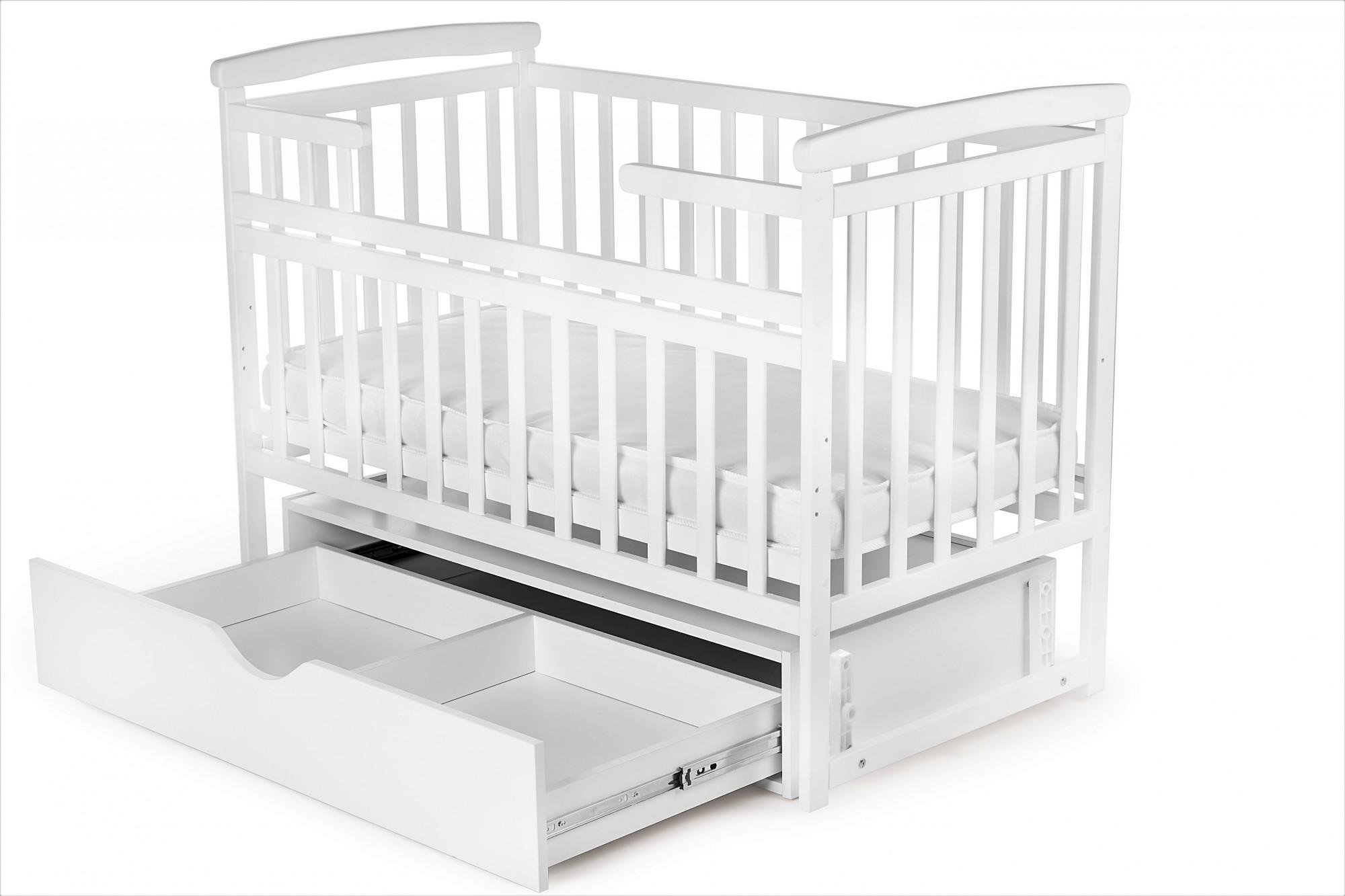 Дитяче ліжечко Deson Transformer з маятниковим механізмом з шухлядою Білий
