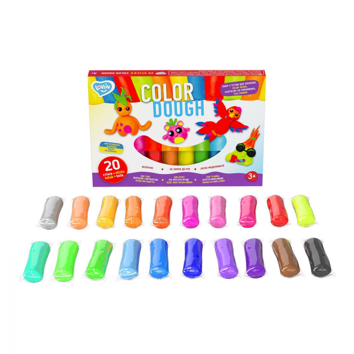 Набор для лепки с тестом Lovin Color Dough 20 стиков (221664)