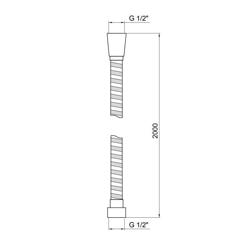 Шланг для ручного душу Qtap Hadice QT0052C 2000 мм Chrome - фото 2