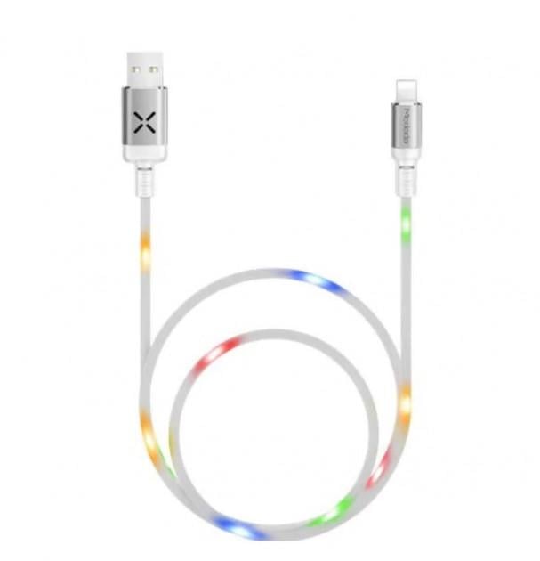 Кабель MCDODO CA-584 Music Voice Control Lightning для зарядки с LED подсветкой 1 м Белый (SUN3733)