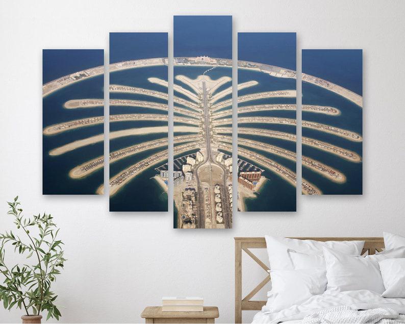 Модульная картина на холсте из пяти частей KIL Art Пальмовый остров Джумейра 137x85 см (M51_L_297)