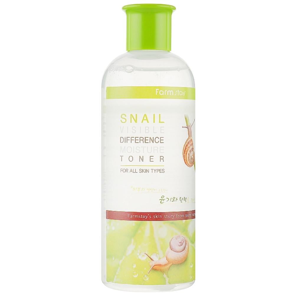 Тонер для обличчя зволожуючий Farmstay Snail Visible Difference Moisture Toner з муцином 350 мл (805163144)