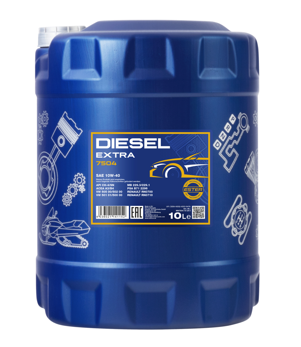 Моторное масло Mannol Diesel Extra 10W-40 полусинтетика 10 л (7504-10)
