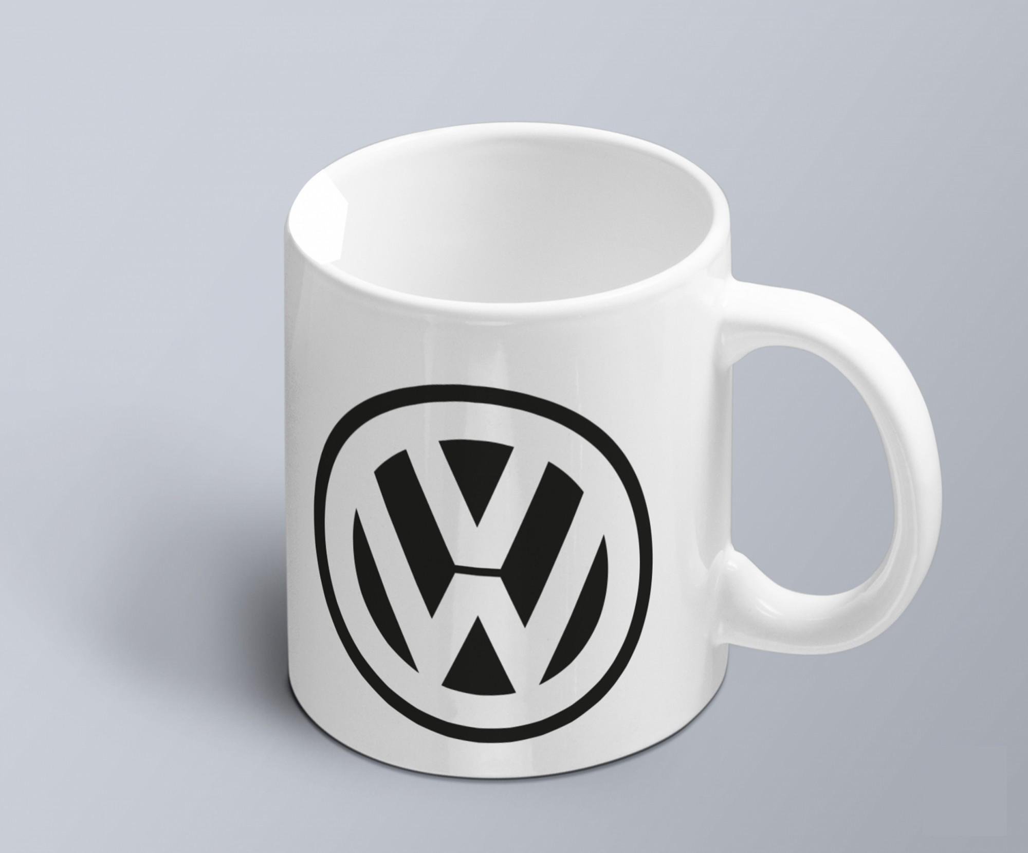 Чашка з принтом авто логотип Volkswagen (02010102021)