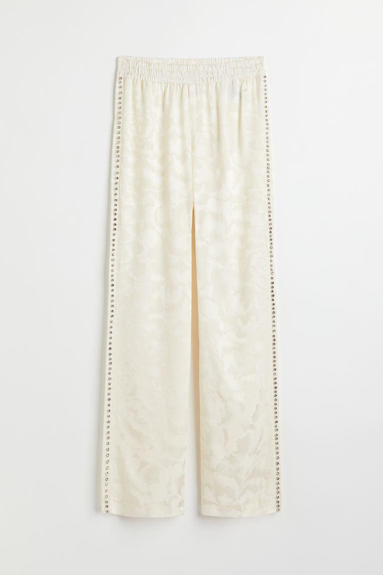 Брюки зі стразами р. 34 Кремовий (1038468ral)