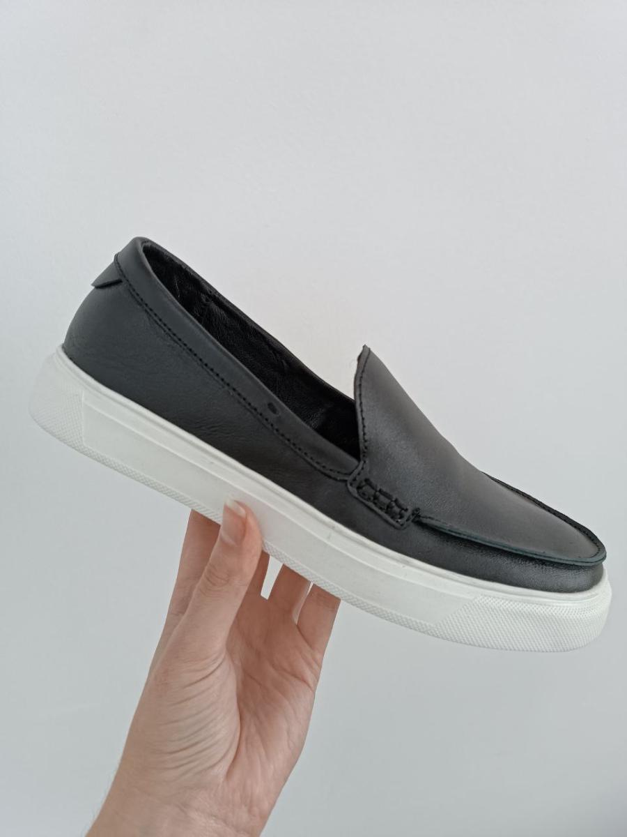 Лоферы женские кожаные р. 37 Черный (8204/37)