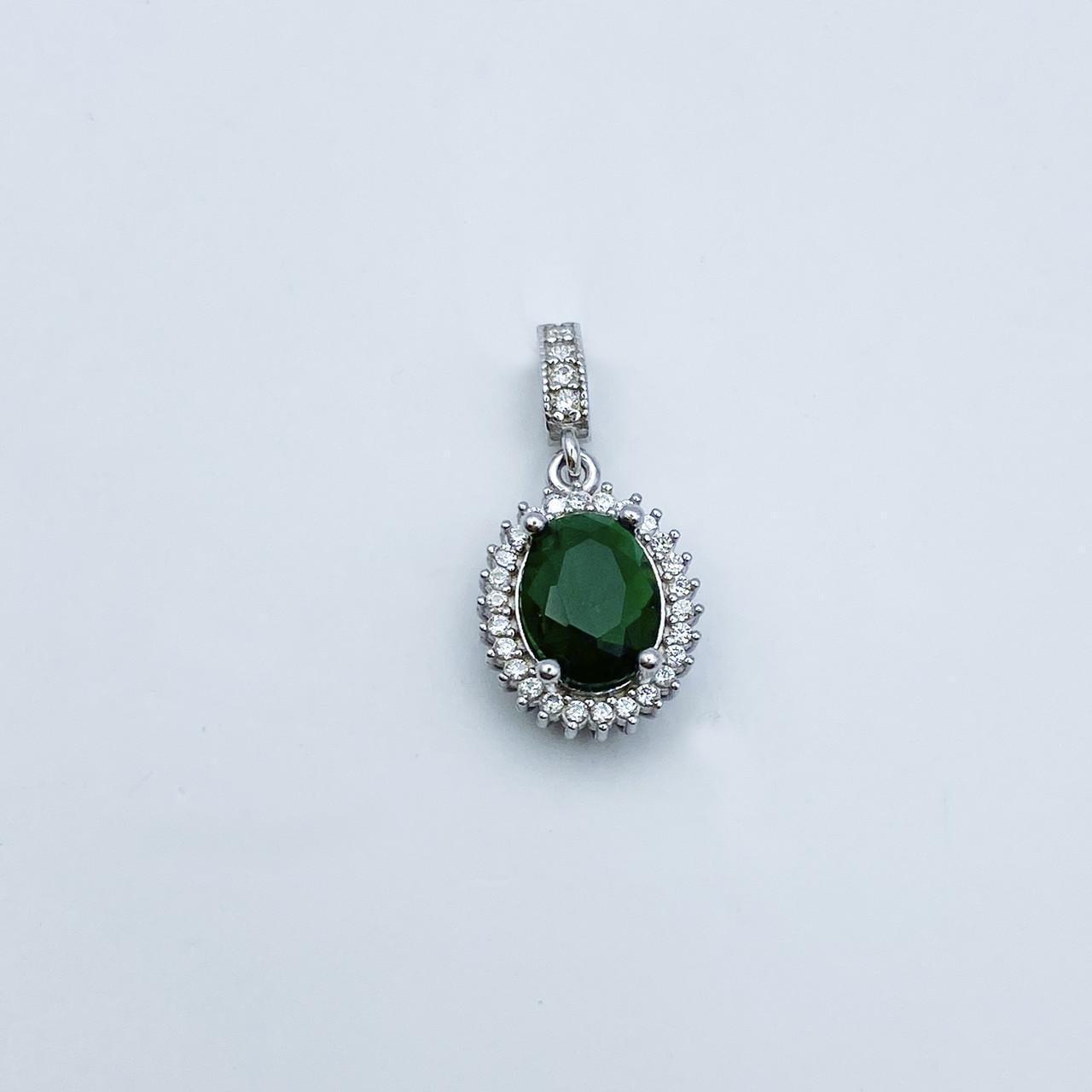 Серебряный кулон с изумрудом альпинитом 1,85 г (2182405480)