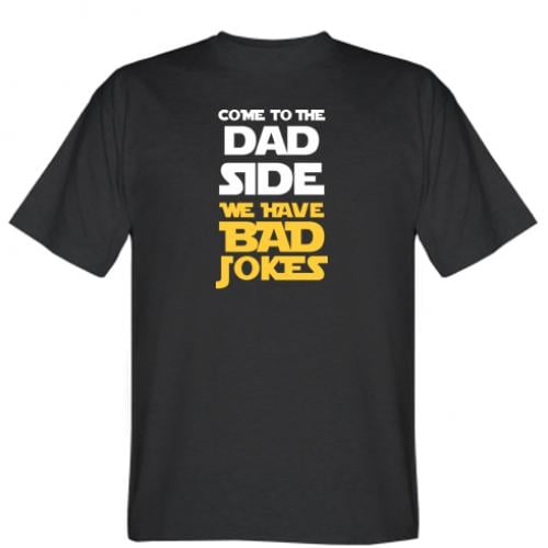Футболка мужская "Come to the dad side, we have bad jokes" S Черный (534477-2-50551-S)