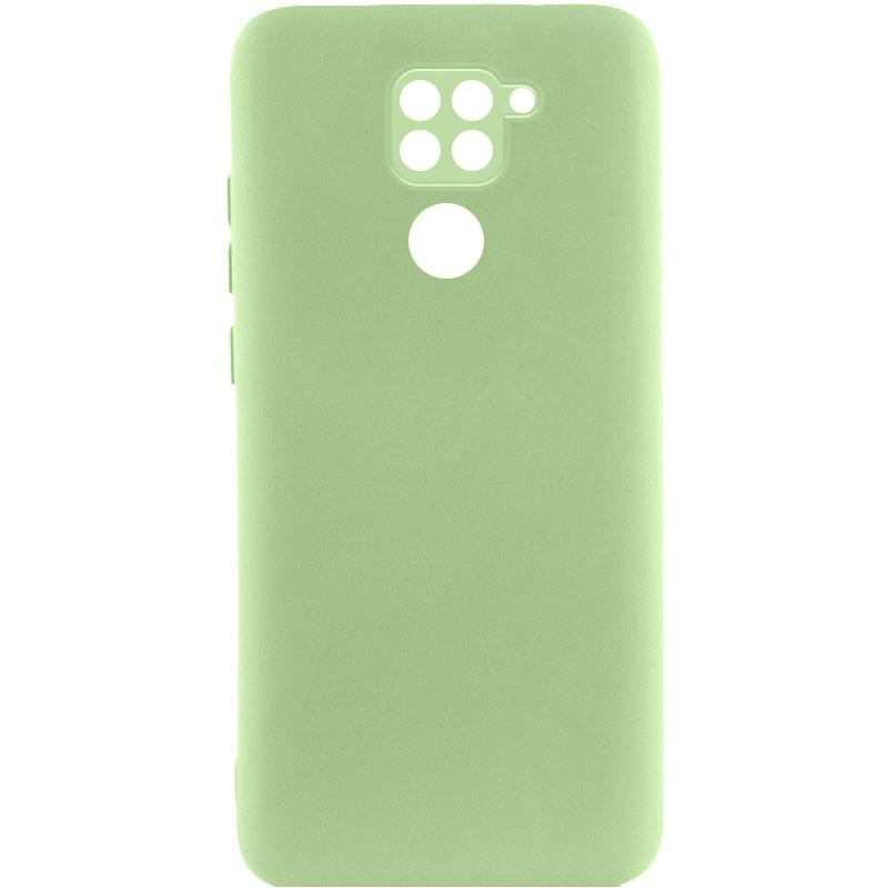 Противоударный чехол TPU GETMAN Liquid Silk Full Camera для Xiaomi Redmi Note 9 / Redmi 10X Зеленый/Pistachio