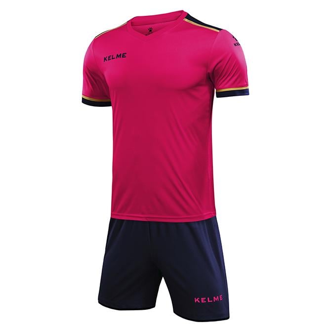 Комплект футбольной формы Kelme Segovia к/р 3XL Розовый/Темно-синий