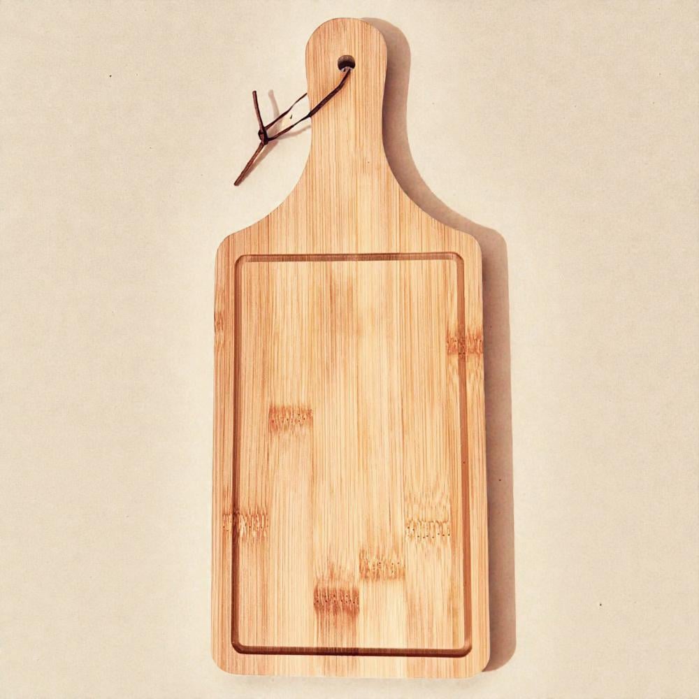 Доска кухонная деревянная для нарезки и подачи закусок 637-14 с ручкой 33х14 см (37-122932)