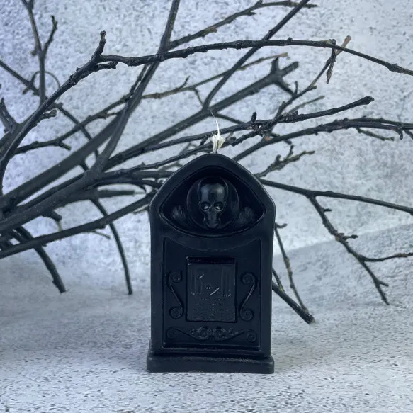 Свеча надгробная с черепом Черный (1096)