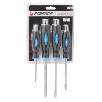 Набір викруток силових магнітних Forsage F-7004 Profi 4 предмета SL 5,5х100/6,5х125 мм/PH 1х75/2х125 мм в блістері (13310271)