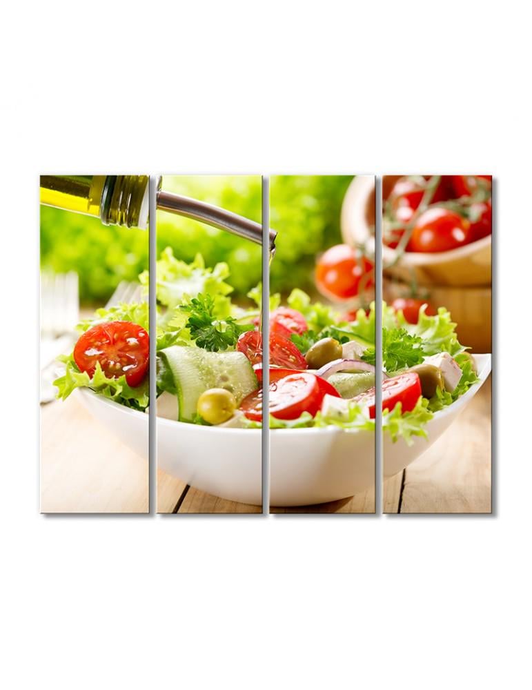 Картина модульная Салат летний 4 модуля 90x135 см (142319Eda_i_napitki0004)