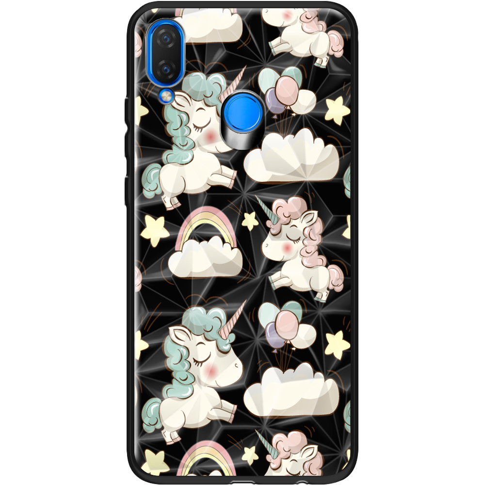 Чехол Boxface Huawei P Smart Plus Unicorns Черный силикон с призмой (34912-cc2-37847)
