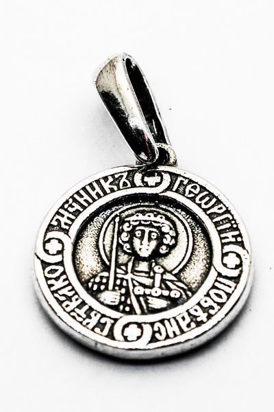 ᐉ Подвеска серебряная Святой великомученик Георгий Победоносец Ангел ...