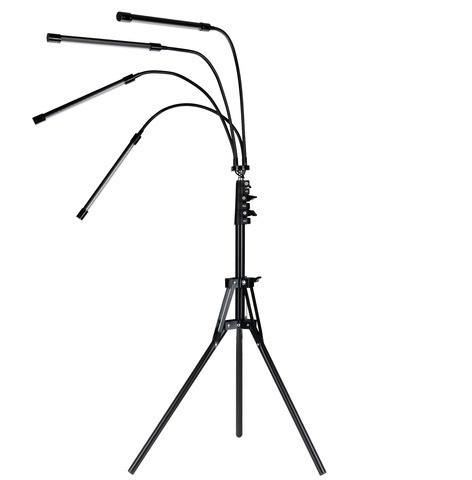 Фітолампа світлодіодна для рослин на штативі 4 панелі 3 режими Чорний