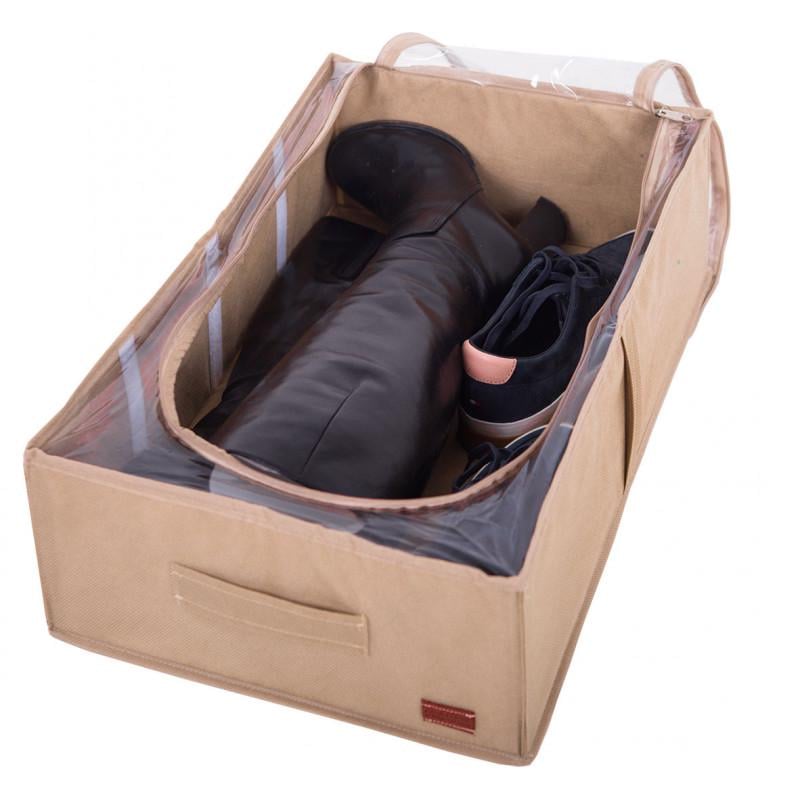 Органайзер для взуття OGR96 текстильний зі зйомними перегородками 50х35х14 см Бежевий