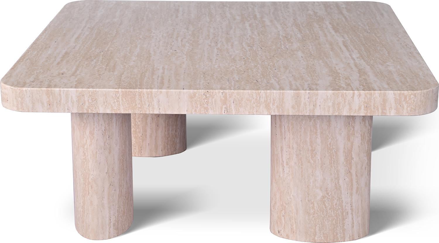 Кофейный столик Juan 80 см Travertine top and base (13994)