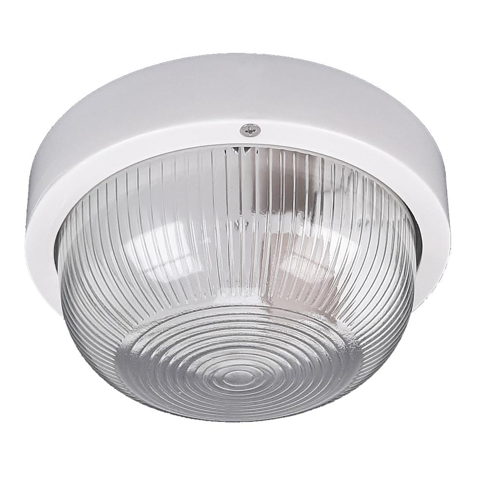 Светильник накладной влагозащищенный IP44 E27 стеклянный белый Sneha (995464)