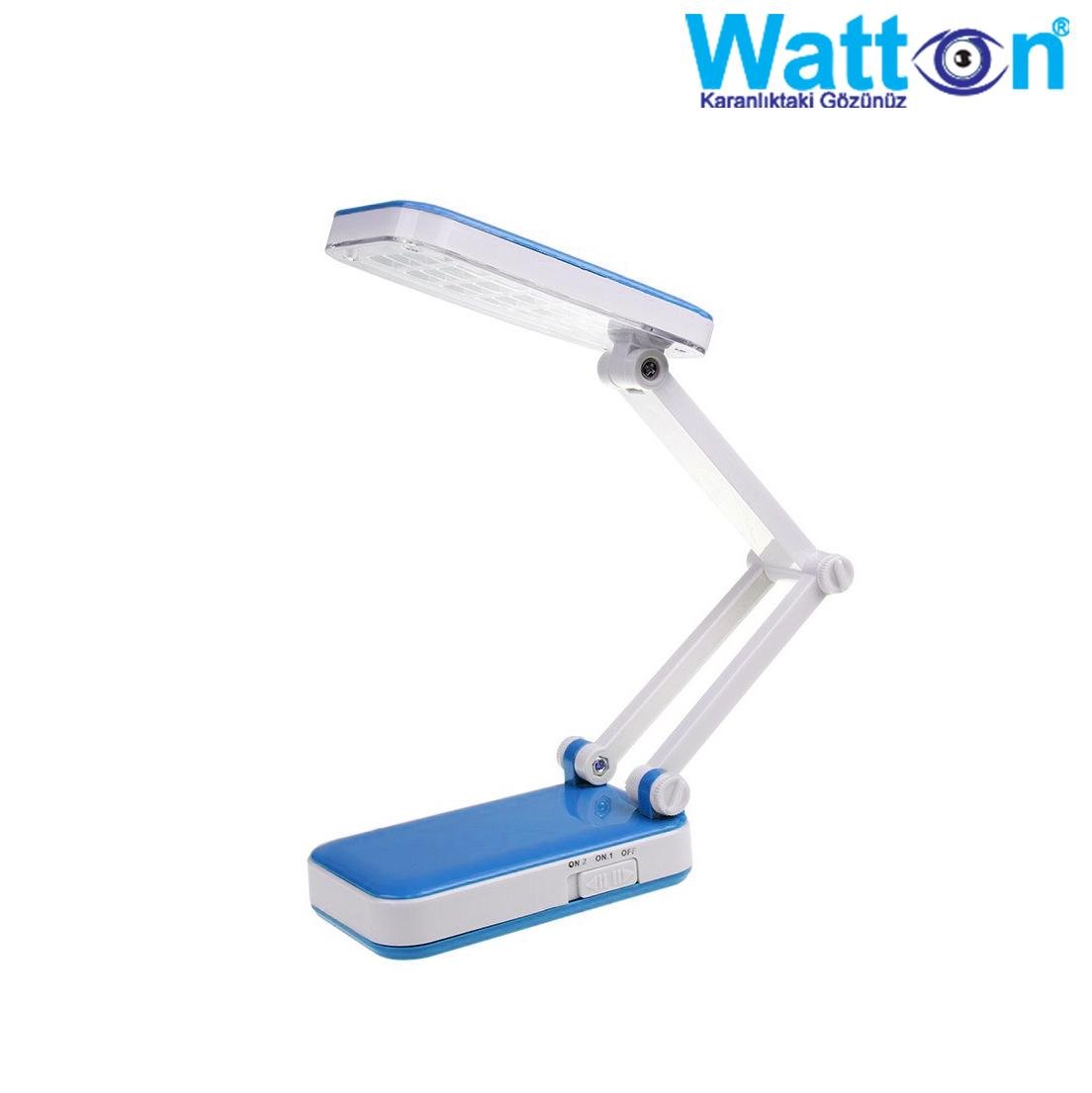 Лампа настільна світлодіодна акумуляторна Watton WT-006 на гнучкій ніжці Блакитний - фото 2