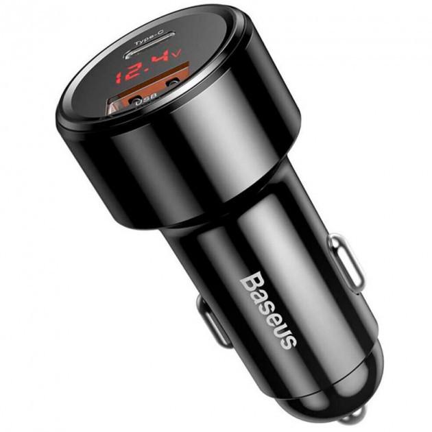 Автомобільний зарядний пристрій Baseus Magic Series QC Display 1USB+1Type-C Black (CCMLC2OC-01)
