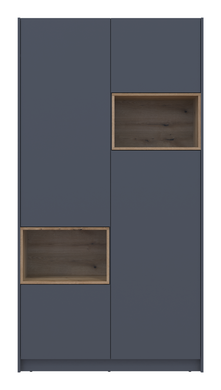 Шкаф для одежды Doros Дейл 2 ДСП с нишей 115,2х52х220 см Графит/Дуб эвок (80737722)