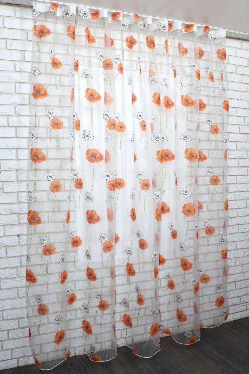 Гардина-тюль Органза на тасьмі 2 шт. 300x270 см Помаранчевий (tul-983т-5) Гардина-тюль Органза на тасьмі 2 шт. 300x270 см Помаранчевий (tul-983т-5)