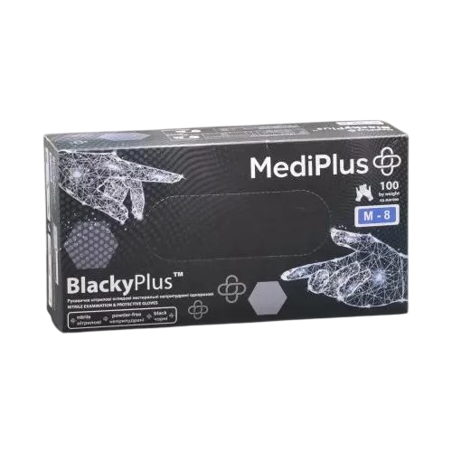 Перчатки MediPlus BlackyPlus нитриловые M 100 шт. Черный (31587962) Перчатки MediPlus BlackyPlus нитриловые M 100 шт. Черный (31587962)