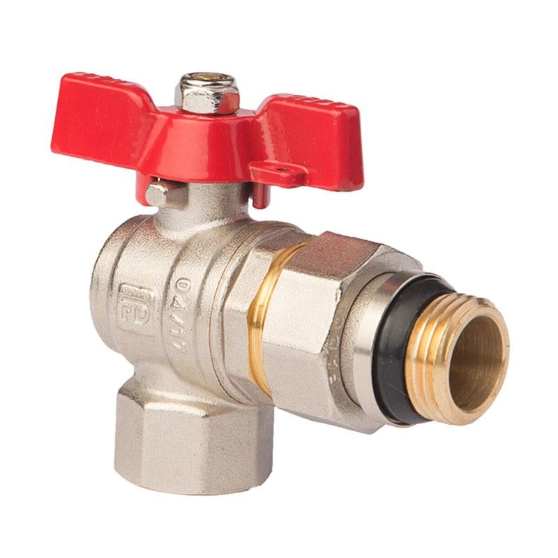 Кран шаровой с американкой FADO New 3/4" НВ угловой латунь (KU2)