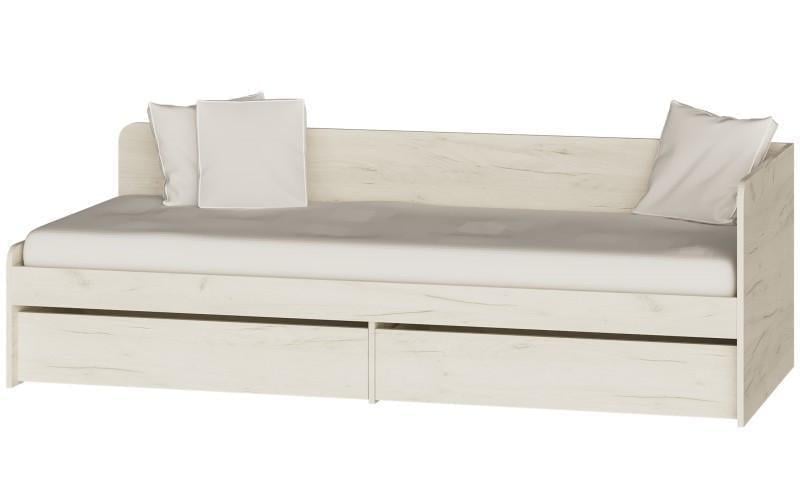 Кровать Эверест Соната-800 сплошной щит с ящиками 80x190 см Крафт белый (ЕВ20405) - фото 1 Кровать Эверест Соната-800 сплошной щит с ящиками 80x190 см Крафт белый (ЕВ20405) - фото 1