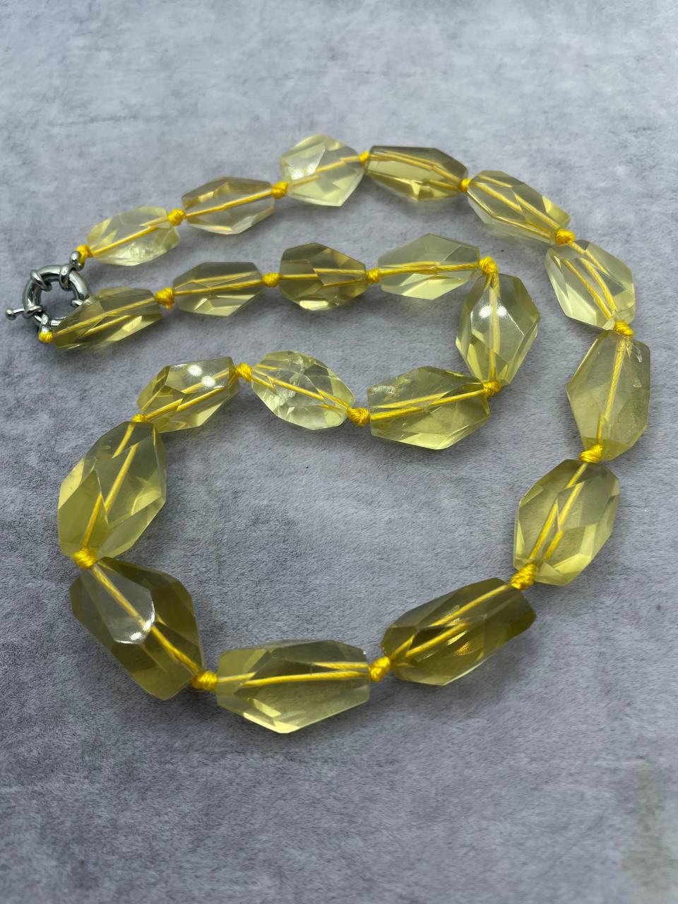 Бусы лимонный кварц 45 см Желтый (9345)