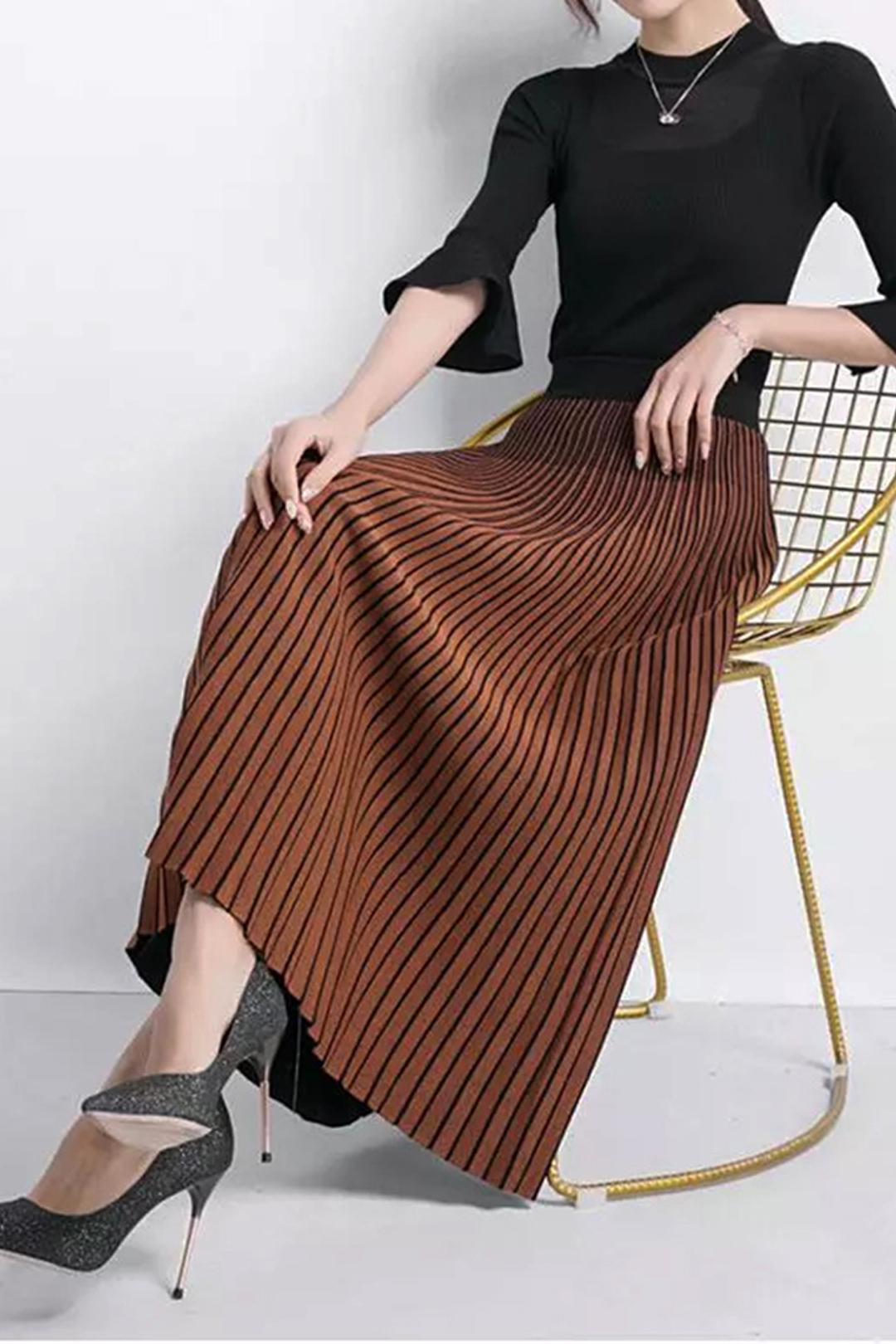 Юбка миди двусторонняя Forza Viva MW-KS-1902C трикотажная р. 46 Терракотовый (17852310) - фото 2