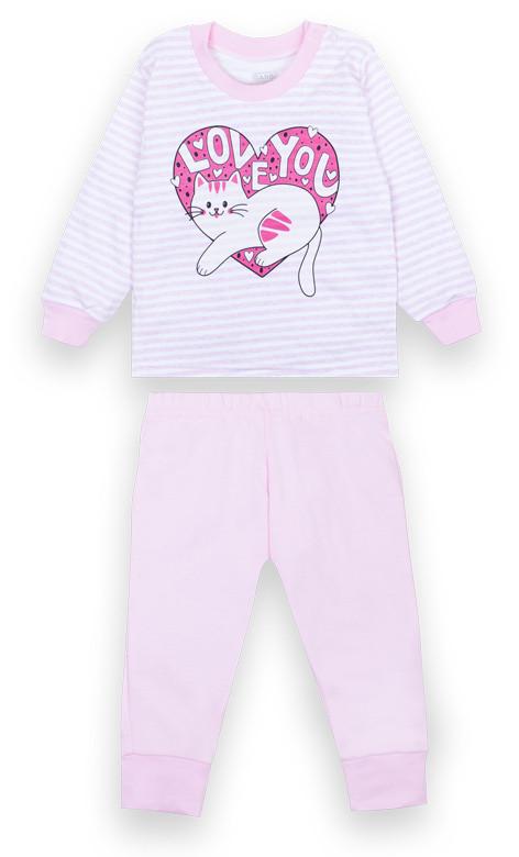 Піжама дитяча бавовняна тепла для дівчинки Gabbi PGD-20-3 80 см Рожевий (12452)
