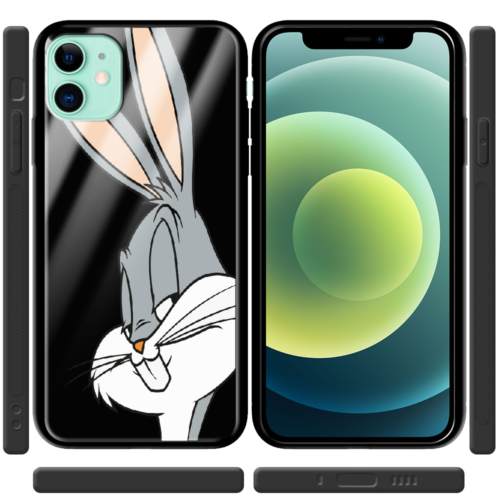 Чехол Boxface iPhone 12 mini Lucky Rabbit Черный силикон со стеклом (41084-bk81-41165) - фото 2