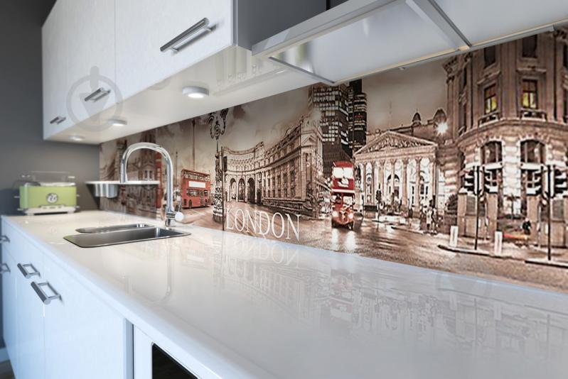 Скинали на кухню Zatarga «Лондонская площадь» 600х2500 мм виниловая 3Д наклейка кухонный фартук самоклеящаяся Z180336 Скинали на кухню Zatarga «Лондонская площадь» 600х2500 мм виниловая 3Д наклейка кухонный фартук самоклеящаяся Z180336