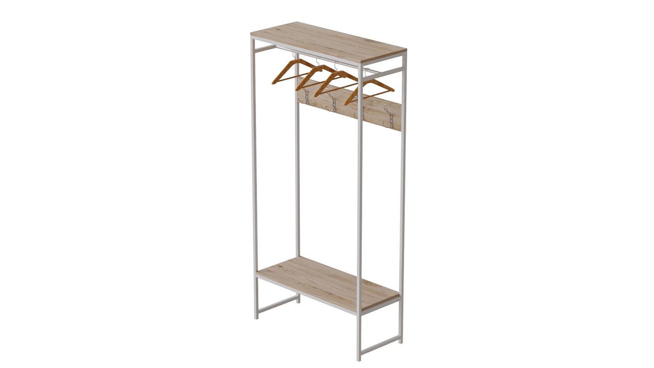 Вешалка напольная модульная Ferrum-decor Трелис 14 ДСП 16 мм 180x90x38 см Белый/Дуб Сан-Марино (FRD-104350)